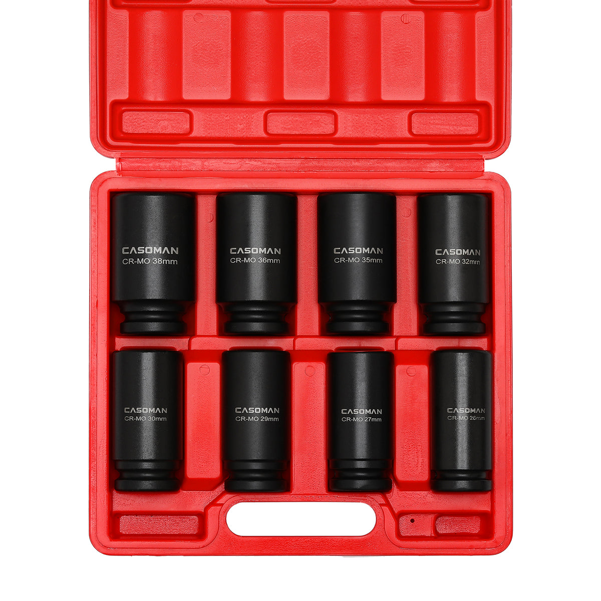 CASOMAN 8 Pieces 3/4-Inch Drive Deep Impact Socket Set,CR-MO