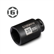 Load image into Gallery viewer, CASOMAN 1/2" Drive x 35 mm Deep 6 PT Impact Socket, CR-MO, 1/2-inch Drive 6 Point Axle Nut Socket for Easy Removal of Axle Shaft Nuts (35MM)