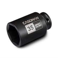 Load image into Gallery viewer, CASOMAN 1/2" Drive x 35 mm Deep 6 PT Impact Socket, CR-MO, 1/2-inch Drive 6 Point Axle Nut Socket for Easy Removal of Axle Shaft Nuts (35MM)