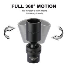 Load image into Gallery viewer, CASOMAN 10 PCS 3/8" Drive Deep Universal Impact Socket Set, 6 Point, CR-MO, Metric,10-19mm, Swivel Socket