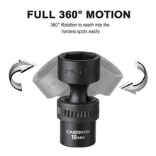 Load image into Gallery viewer, CASOMAN 10 PCS 3/8" Drive Standard Universal Impact Socket Set, 6 Point, CR-MO, Metric,10-19mm