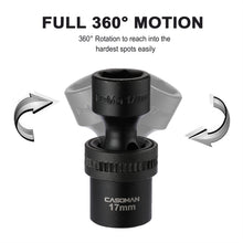 Load image into Gallery viewer, CASOMAN 15 PCS 1/2" Drive Shallow Universal Impact Socket Set, 6 Point, Metric,10-24mm