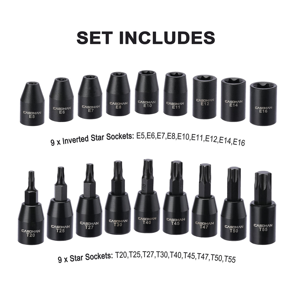 CASOMAN 87 Pcs 3/8" Drive Master Impact Socket Set