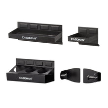 Load image into Gallery viewer, CASOMAN Magnetic Toolbox Shelf, Tray, Paper Towel Holder, 4-Piece Set, Black, Variety of Use, Durable, Magnets any metal surface