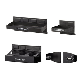 CASOMAN Magnetic Toolbox Shelf, Tray, Paper Towel Holder, 4-Piece Set, Black, Variety of Use, Durable, Magnets any metal surface