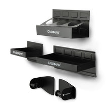 Load image into Gallery viewer, CASOMAN Magnetic Toolbox Shelf, Tray, Paper Towel Holder, 4-Piece Set, Black, Variety of Use, Durable, Magnets any metal surface