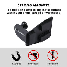 Load image into Gallery viewer, CASOMAN Magnetic Toolbox Shelf, Tray, Paper Towel Holder, 4-Piece Set, Black, Variety of Use, Durable, Magnets any metal surface