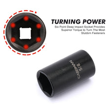Load image into Gallery viewer, CASOMAN 14 Pieces 1/2-Inch Drive Shallow Impact Socket Set, 6-Point, SAE, 3/8" to 1-1/4"