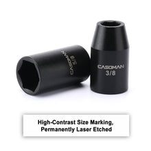 Load image into Gallery viewer, CASOMAN 14 Pieces 1/2-Inch Drive Shallow Impact Socket Set, 6-Point, SAE, 3/8" to 1-1/4"