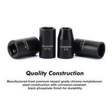 Load image into Gallery viewer, CASOMAN 14 Pieces 1/2-Inch Drive Shallow Impact Socket Set, 6-Point, SAE, 3/8" to 1-1/4"