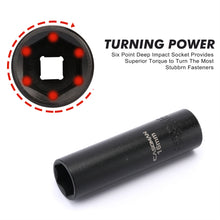 Load image into Gallery viewer, CASOMAN 11 Pieces 1/2-Inch Drive Deep Impact Socket Set, 6-Point, Metric, 10mm to 24mm
