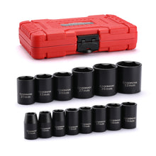 Load image into Gallery viewer, CASOMAN 14 Pieces 1/2-Inch Drive Shallow Impact Socket Set, Metric, 6-Point, 11mm to 32mm