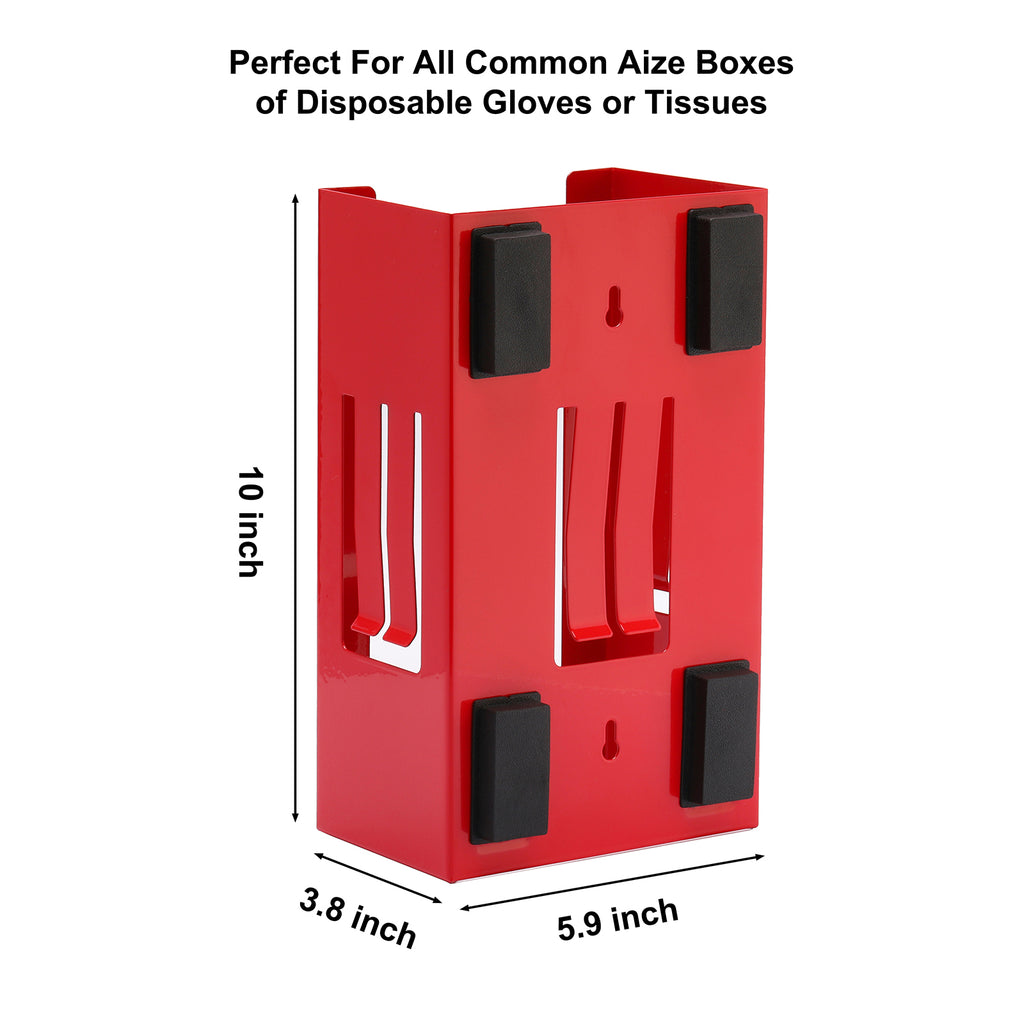 CASOMAN Magnetic Glove/Tissue Dispenser, 8LBS Capacity, Black Glove Dispenser Wall Mount, Glove Holder for Wall Mount, Magnetic Glove Box Holder