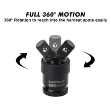 Load image into Gallery viewer, CASOMAN 1/2-inch 70 Pieces Impact Socket Master Set, SAE &amp; Metric from 5/16"-1-1/4",8-24mm, Ratched Hand, Extension Bar and Adapters
