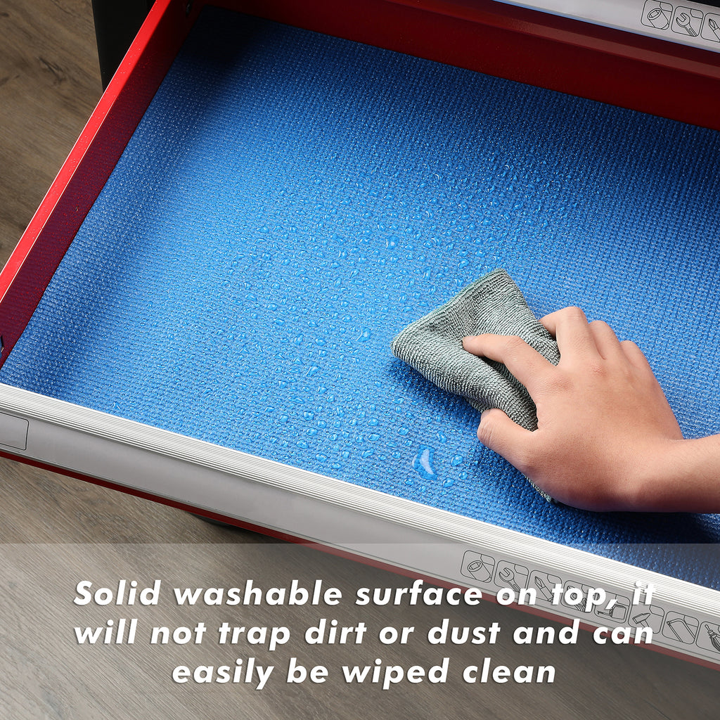 CASOMAN Professional Tool Box and Drawer Liner,Blue,Easy Cut Non-Slip Foam Rubber Toolbox Drawer Liner,18inch(W)X24feet(L)
