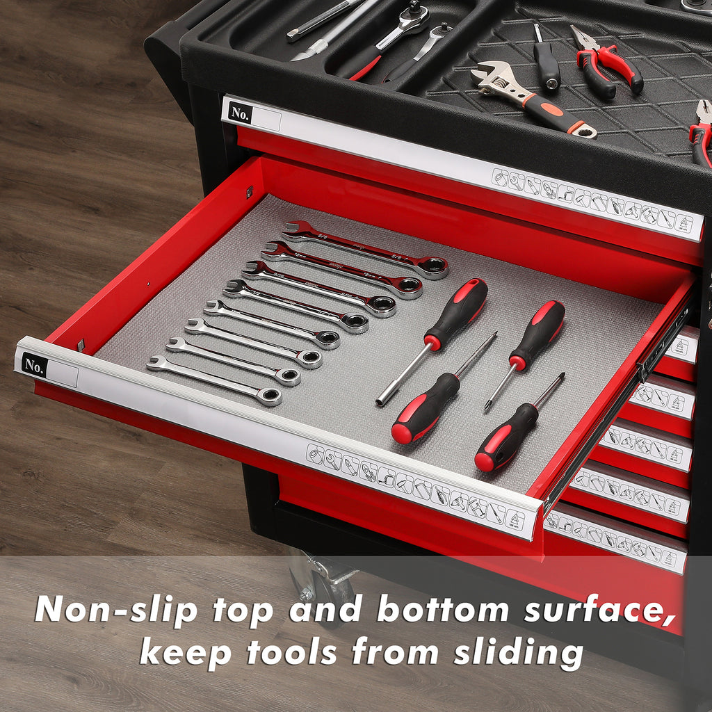 CASOMAN Professional Tool Box,Easy Cut Non-Slip Foam Rubber Toolbox Drawer Liner Mat - Adjustable Thick Cabinet Liners,18inch (W) X 24feet (L)