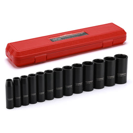 CASOMAN 1/2-Inch Drive Deep Impact Socket Set, 13 Pieces Set, 7/16