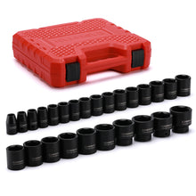 Load image into Gallery viewer, CASOMAN 26 Piece 1/2 Inch Drive Impact Socket Set,Metric,Shallow,10mm to 36mm, Cr-Mo Alloy Steel, Radius Corner Design, Impact Grade