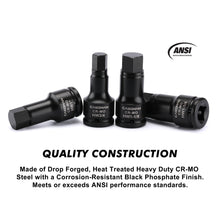 Load image into Gallery viewer, CASOMAN 3/4 Inch Drive Impact Hex Driver Set, 5-Pieces, SAE, 3/4", 7/8", 1", 1-1/8", 1-1/4", 3/4" Drive Master Impact Hex Bit Set, CR-MO, Impact Grade, One-Piece Construction
