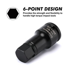 Load image into Gallery viewer, CASOMAN 3/4 Inch Drive Impact Hex Driver Set, 5-Pieces, SAE, 3/4", 7/8", 1", 1-1/8", 1-1/4", 3/4" Drive Master Impact Hex Bit Set, CR-MO, Impact Grade, One-Piece Construction