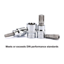 Load image into Gallery viewer, CASOMAN 34 Pieces 3/8-Inch Drive Torx Bit Socket and E-Torx (Star) Socket Set, Cr-V E Socket Set E4-20, S2 Torx Bit Socket Set T10-60, Tamper Proof Torx Bit Set TT10-TT55, 5/16"F to 3/8"M adapter