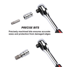 Load image into Gallery viewer, CASOMAN 34 Pieces 3/8-Inch Drive Torx Bit Socket and E-Torx (Star) Socket Set, Cr-V E Socket Set E4-20, S2 Torx Bit Socket Set T10-60, Tamper Proof Torx Bit Set TT10-TT55, 5/16"F to 3/8"M adapter