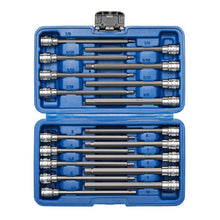 Load image into Gallery viewer, CASOMAN 18 Pieces 3/8 Inch Drive Long Hex Bit Socket Set,1/8 Inch to 3/8 Inch, 3mm to 10mm, SAE&amp;Metric, Extra Long Allen Hex Bit Socket Set, CR-V and S2 Steel