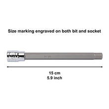 Load image into Gallery viewer, CASOMAN 18 Pieces 3/8 Inch Drive Long Hex Bit Socket Set,1/8 Inch to 3/8 Inch, 3mm to 10mm, SAE&amp;Metric, Extra Long Allen Hex Bit Socket Set, CR-V and S2 Steel