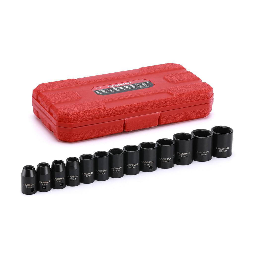 AKM TOOL 3/8" Drive 8mm Magnetic Impact Socket - 1-Piece, Heavy-Duty Cr-Mo Steel, 6-Point Grip, Magnetic Bit Holder