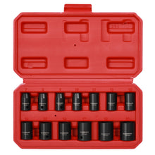 Load image into Gallery viewer, CASOMAM 13 Pieces 3/8-Inch Drive Impact Socket Set, 6-Point, Metric, Shallow, CR-V, 7mm to 19mm, Heavy Duty Blow Molded Storage Case