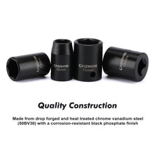 Load image into Gallery viewer, CASOMAM 13 Pieces 3/8-Inch Drive Impact Socket Set, 6-Point, Metric, Shallow, CR-V, 7mm to 19mm, Heavy Duty Blow Molded Storage Case