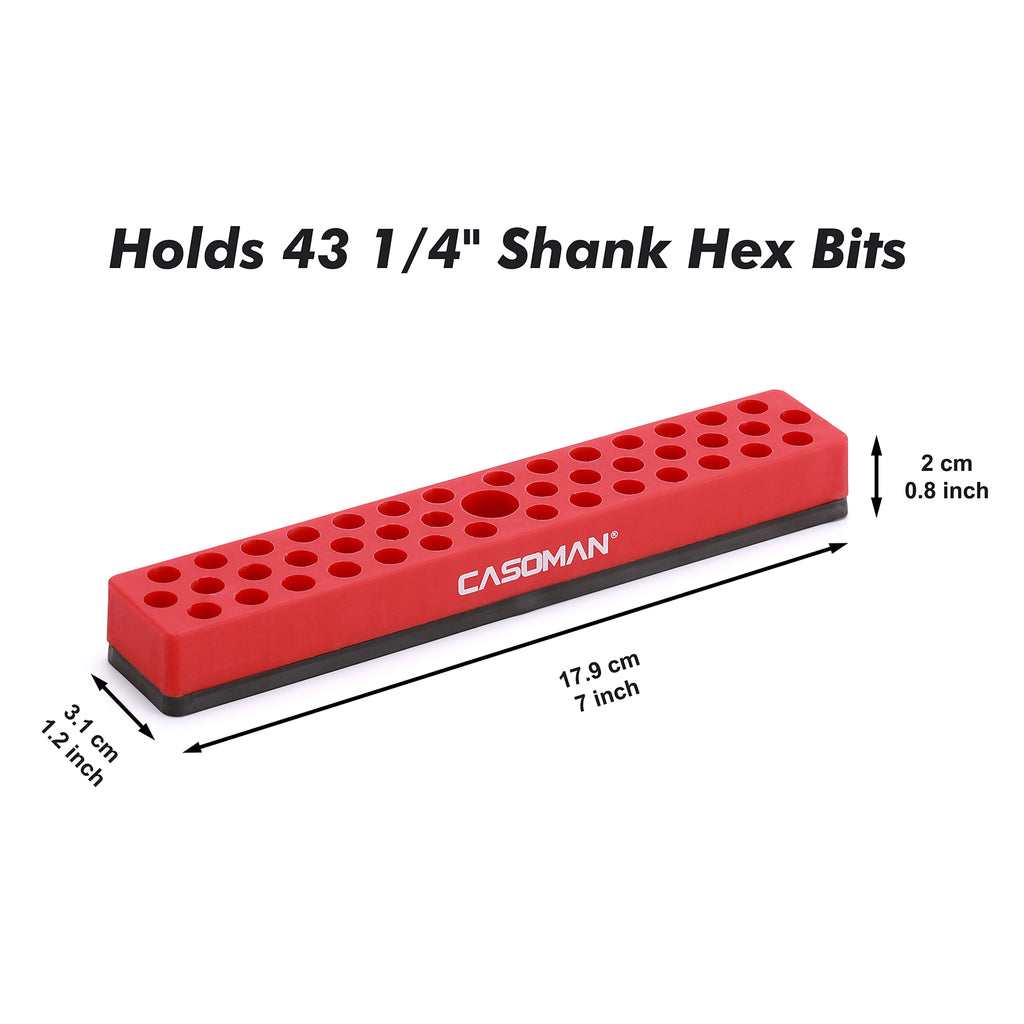 CASOMAN 1/4" Hex Bit Organizer with Magnetic Base
