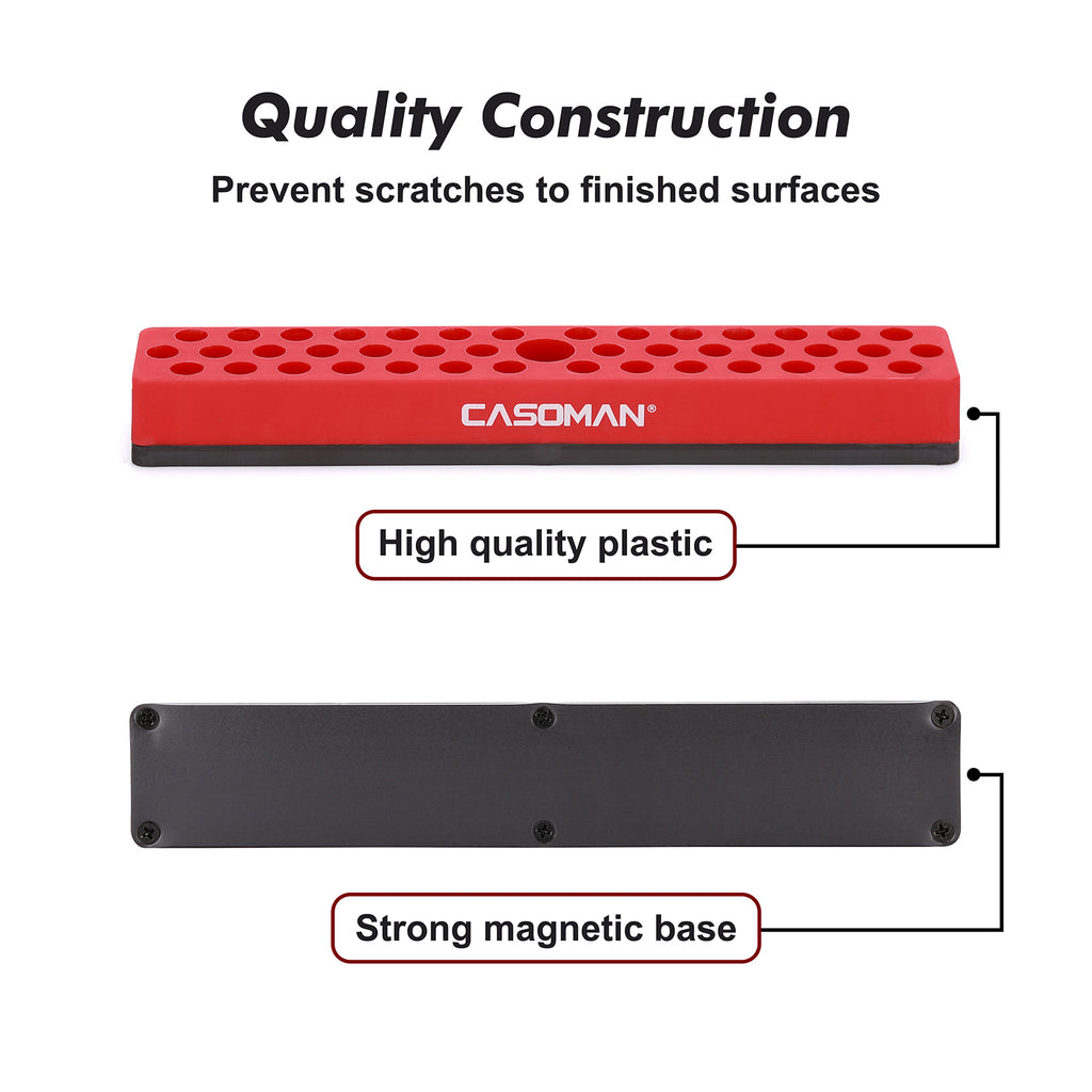 CASOMAN 1/4" Hex Bit Organizer with Magnetic Base