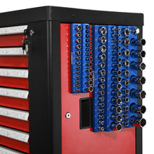 Load image into Gallery viewer, CASOMAN Magnetic Socket Organizer, 6 Piece Socket Holder Kit, 1/2-inch, 3/8-inch, 1/4-inch Drive, Holds 143 SAE&amp;Metric Sockets, Red &amp; Blue, Professional Quality Tools Organizer
