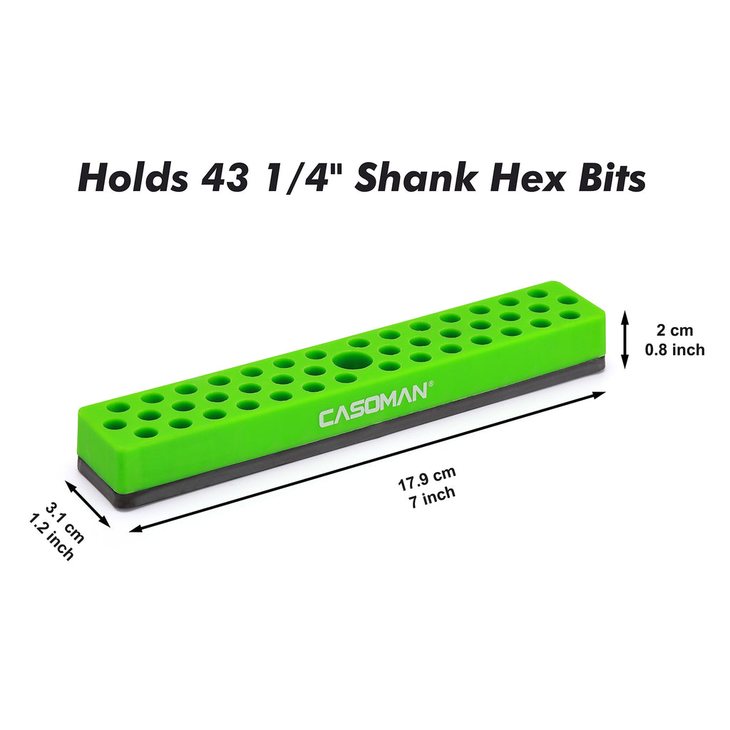 CASOMAN 1/4" Hex Bit Organizer with Magnetic Base